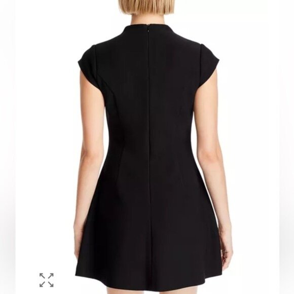 Commence Short Sleeve Mock Neck Dress Elegant Black Women's Dress Size XL NWT - Picture 3 of 12